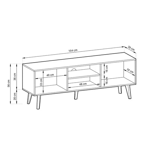 Szafka RTV 154x56 w stylu loft | Las
