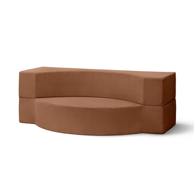 Sofa piankowa modułowa 200 cm z funkcją spania w stylu japandi | Lunaria Cynamon (POSO 41)