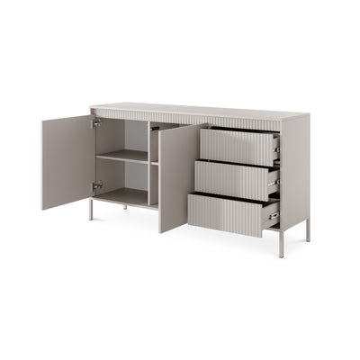 Komoda z drzwiami i szufladami 154x81 w stylu japandi | Senra