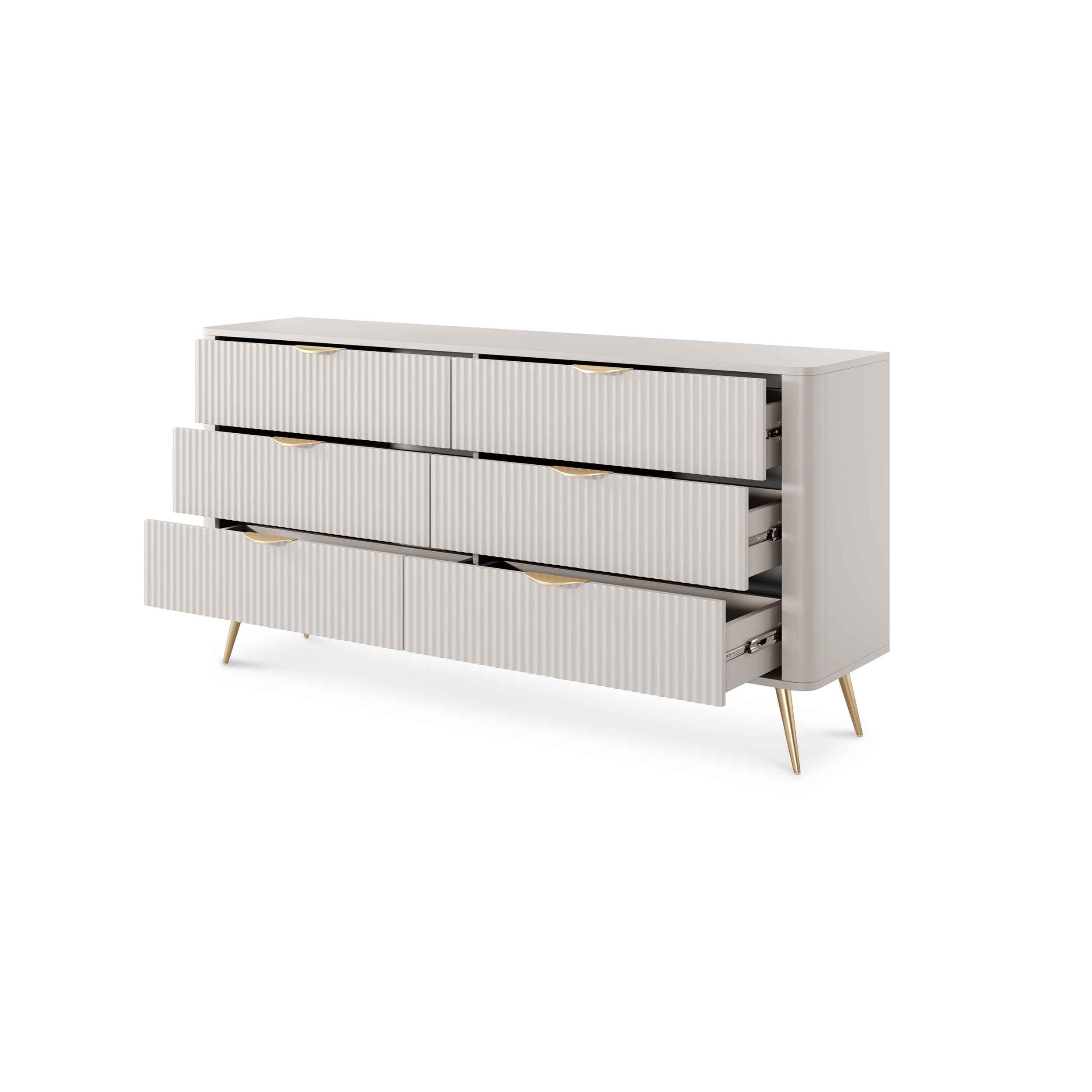 Komoda 163x81 z 6 szufladami w stylu eleganckim | Laanti