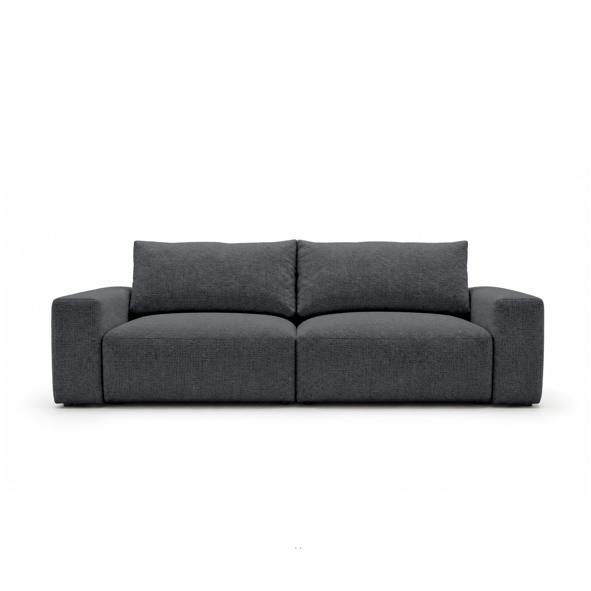 Sofa modułowa Iskeli 260 cm Ciemny Popiół (ARAGON 93) z przodu – sofa z pojemnikiem na pościel w tkaninie Aragon