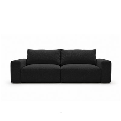 Sofa modułowa Iskeli 260 cm Krucza Głębia (ARAGON 99) z przodu – sofa z pojemnikiem na pościel w tkaninie Aragon