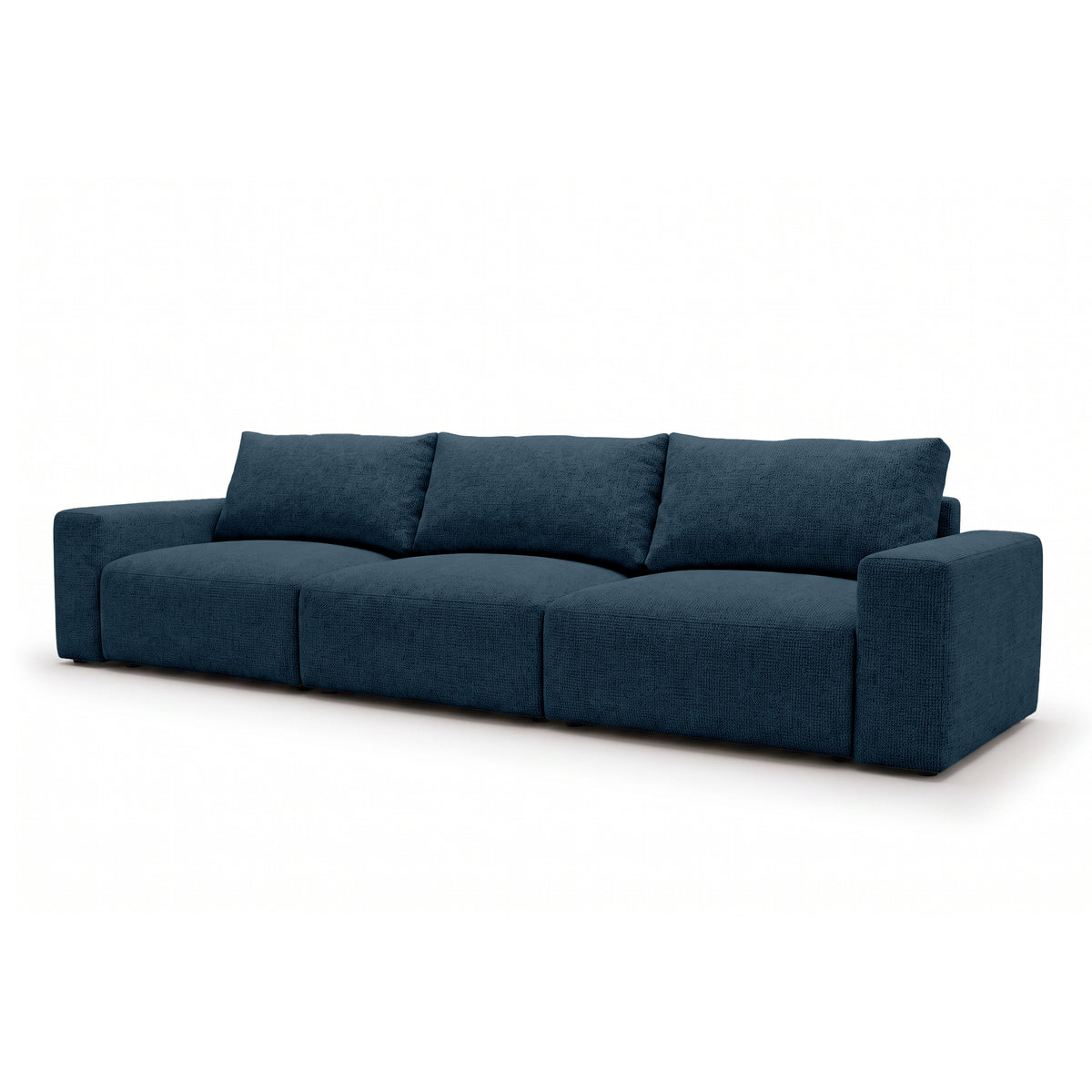 Sofa modułowa Iskeli Plus 361 cm Atramentowy Granit (ARAGON 74) z ukosa – sofa z funkcją spania w tkaninie Aragon