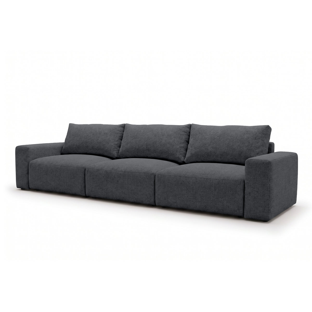 Sofa modułowa Iskeli Plus 361 cm Ciemny Popiół (ARAGON 93) z ukosa – sofa z funkcją spania w tkaninie Aragon
