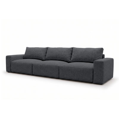 Sofa modułowa Iskeli Plus 361 cm Ciemny Popiół (ARAGON 93) z ukosa – sofa z funkcją spania w tkaninie Aragon