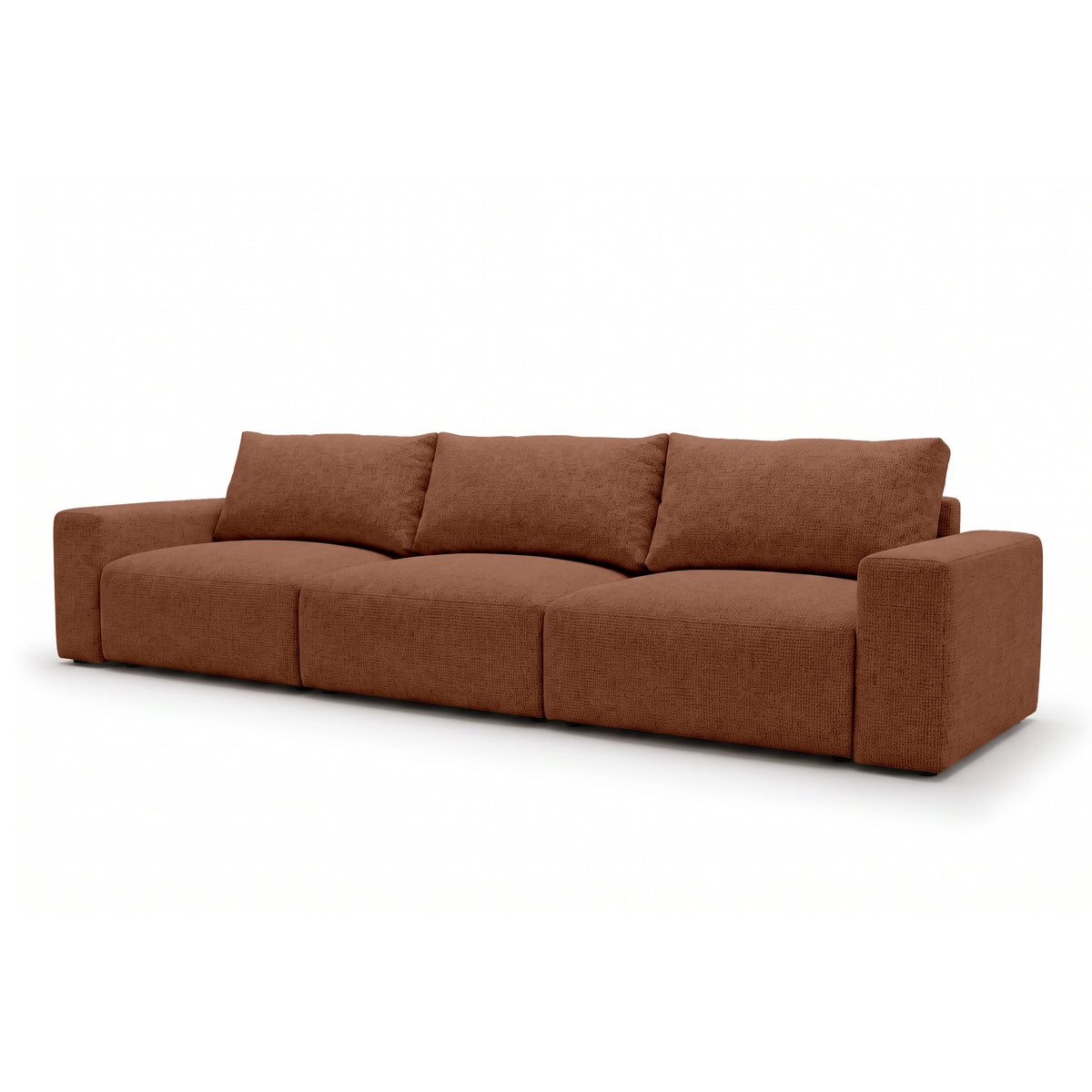 Sofa modułowa Iskeli Plus 361 cm Cynamonowy Mat (ARAGON 56) z ukosa – sofa z funkcją spania w tkaninie Aragon