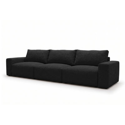 Sofa modułowa Iskeli Plus 361 cm Krucza Głębia (ARAGON 99) z ukosa – sofa z funkcją spania w tkaninie Aragon