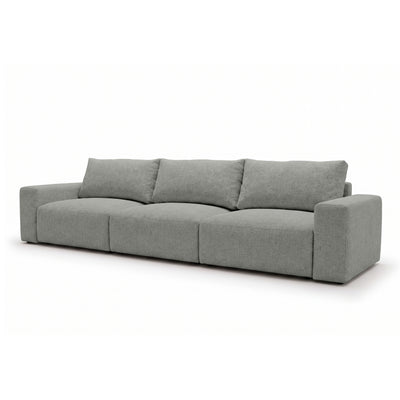 Sofa modułowa Iskeli Plus 361 cm Stalowa Szarość (ARAGON 83) z ukosa – sofa z funkcją spania w tkaninie Aragon