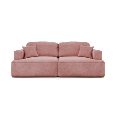 Sofa Senvali 241 cm Cynamonowa Śliwka (CLOUD 63) – welurowa sofa do salonu, widok z przodu