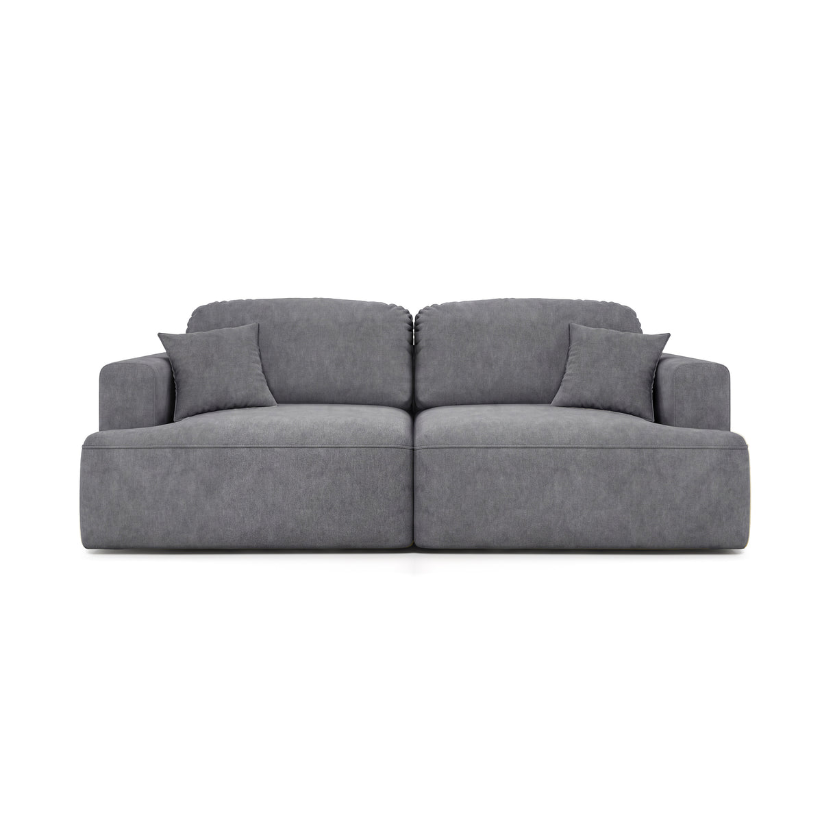Sofa Senvali 241 cm Stalowy Grafit (CLOUD 97) – sofa do codziennego spania, widok z przodu
