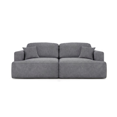 Sofa Senvali 241 cm Stalowy Grafit (CLOUD 97) – sofa do codziennego spania, widok z przodu