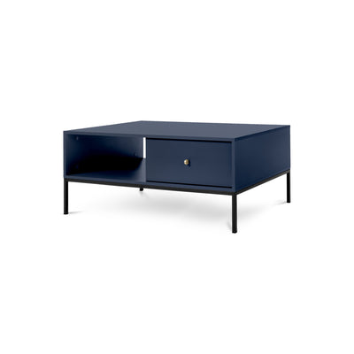 Stolik kawowy 104x47 z szufladą w stylu modern classic | Kviat Granat Czarny