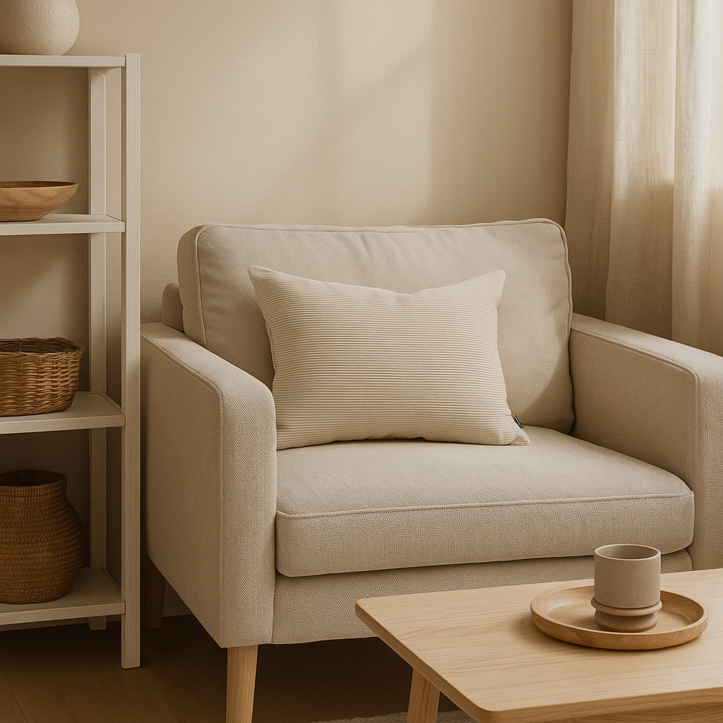 Poduszka dekoracyjna 40×55 cm do salonu w stylu loft – miękka tkanina sztruksowa, strukturalna faktura | Sztruks