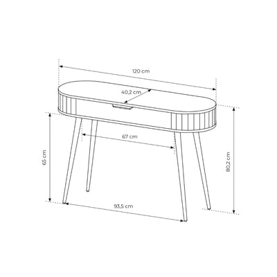 Toaletka z szufladą 120x80 w stylu japandi | Llovia
