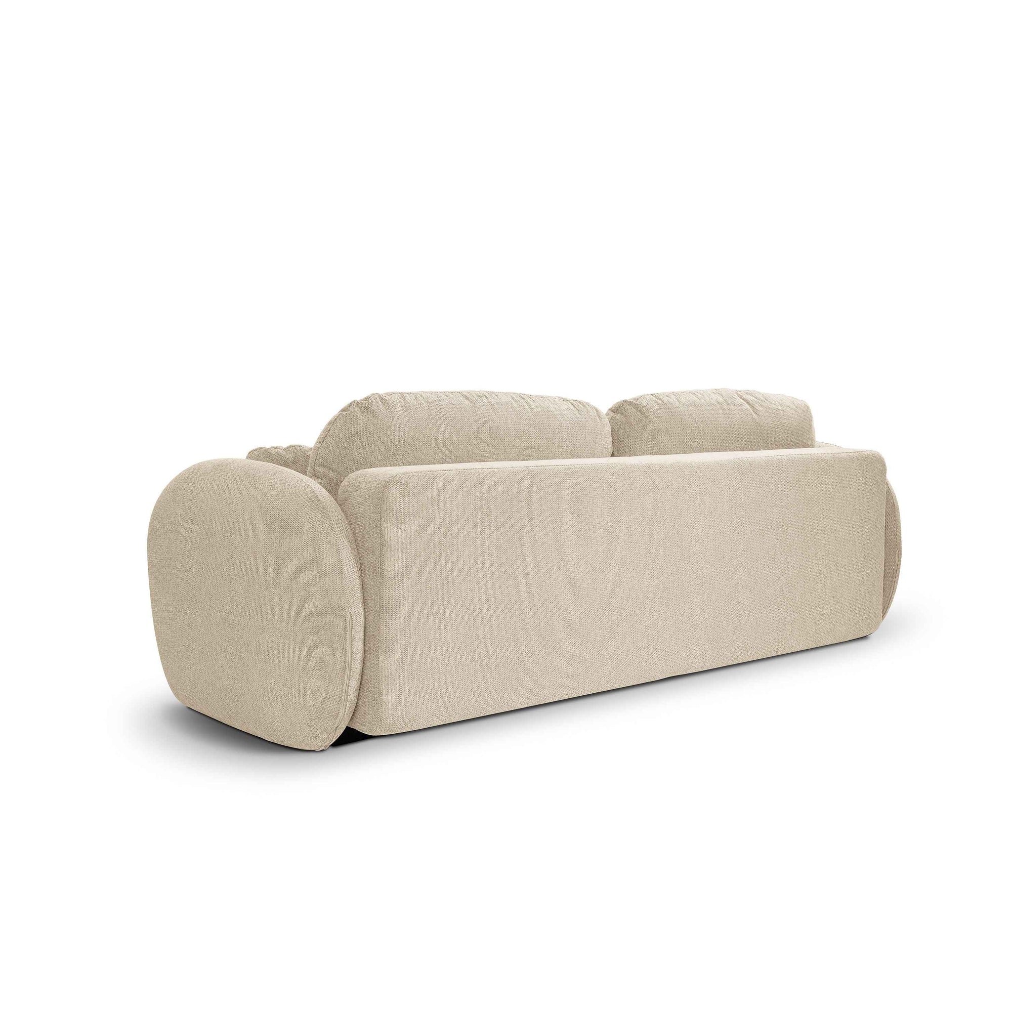 Sofa 3-osobowa z funkcją spania 142x200 z pojemnikiem w stylu art deco – tkanina Aragon, sprężyny bonell, DL | OLEMO