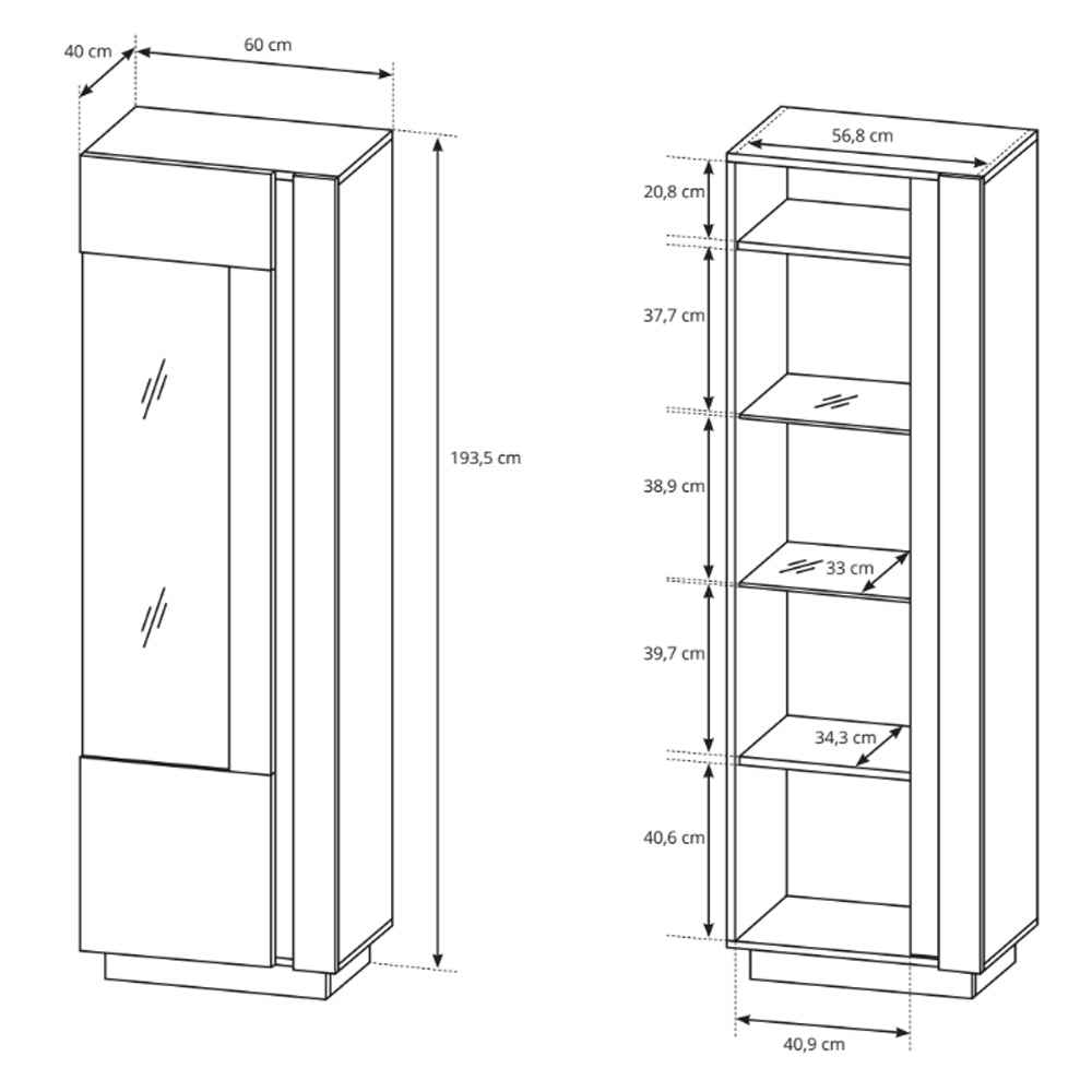 Witryna Armelia 60x194