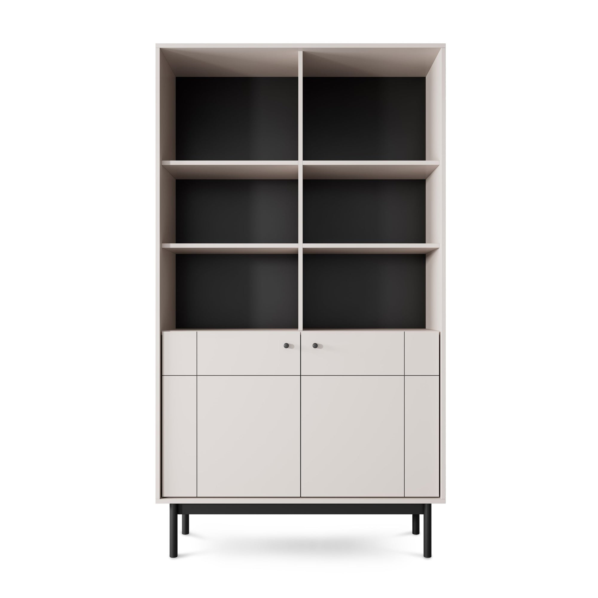 Witryna 104x185 cm w stylu japandi – cichy domyk Häfele, dąb Linea, cashmere | Sabi