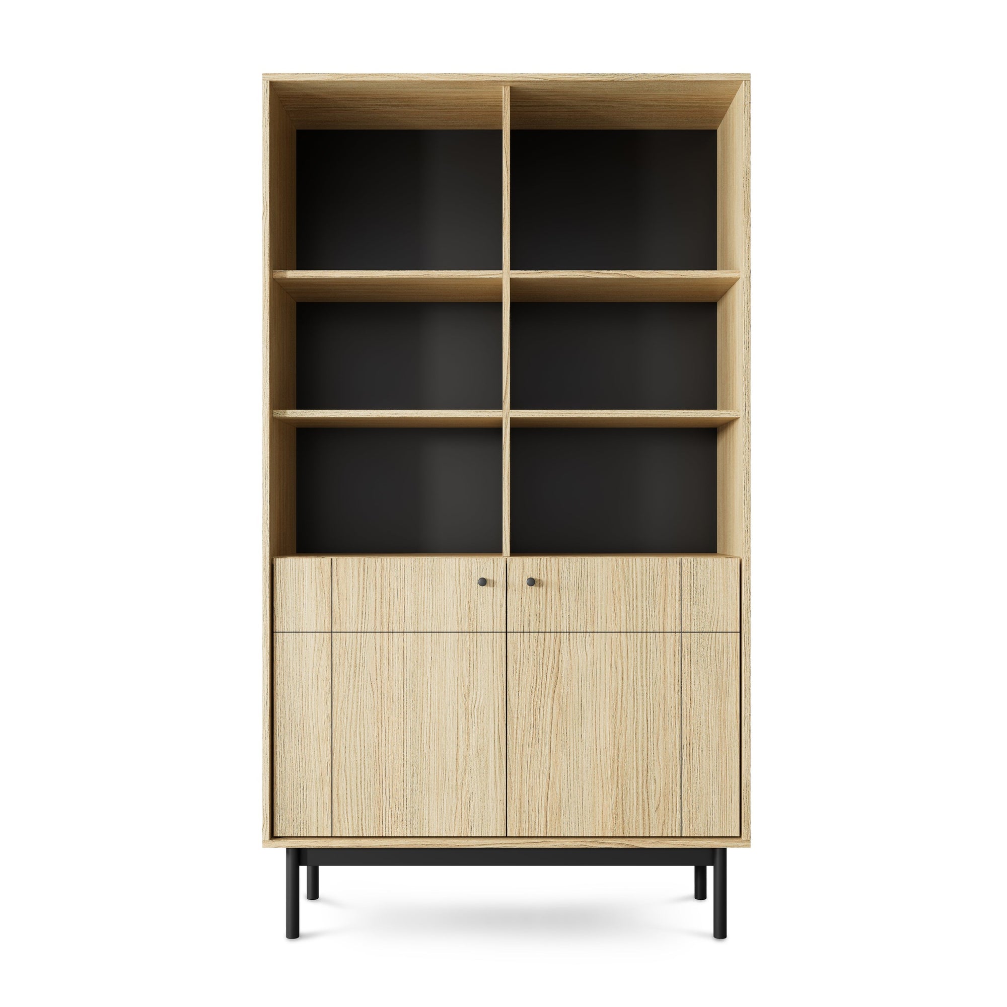 Witryna 104x185 cm w stylu japandi – cichy domyk Häfele, dąb Linea, cashmere | Sabi