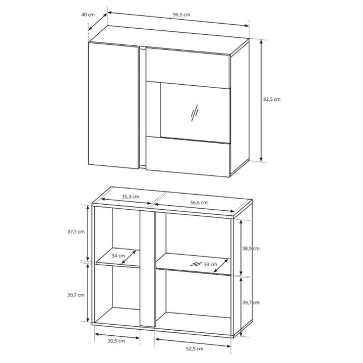 Witryna wisząca Armelia 97x83