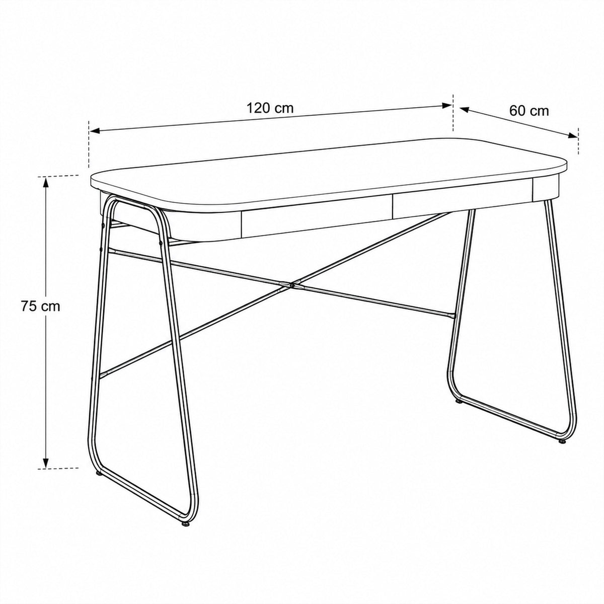 Biurko 120x60 z dwiema szufladami w stylu nowoczesnym | Astel
