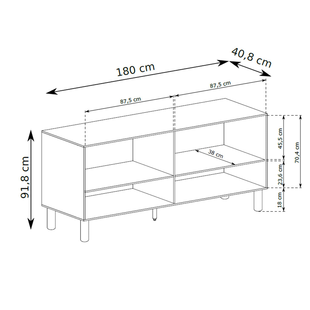 Komoda 4-drzwiowa 180x92 w stylu skandynawskim | FJORD