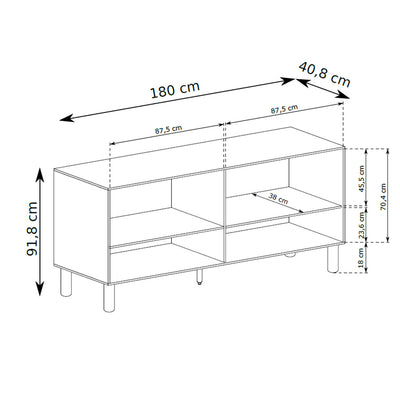 Komoda 4-drzwiowa 180x92 w stylu skandynawskim | FJORD