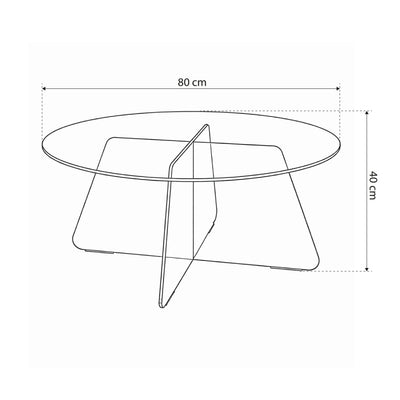Okrągły stolik kawowy do salonu o średnicy 80 cm w stylu nowoczesnym | Aria Glass