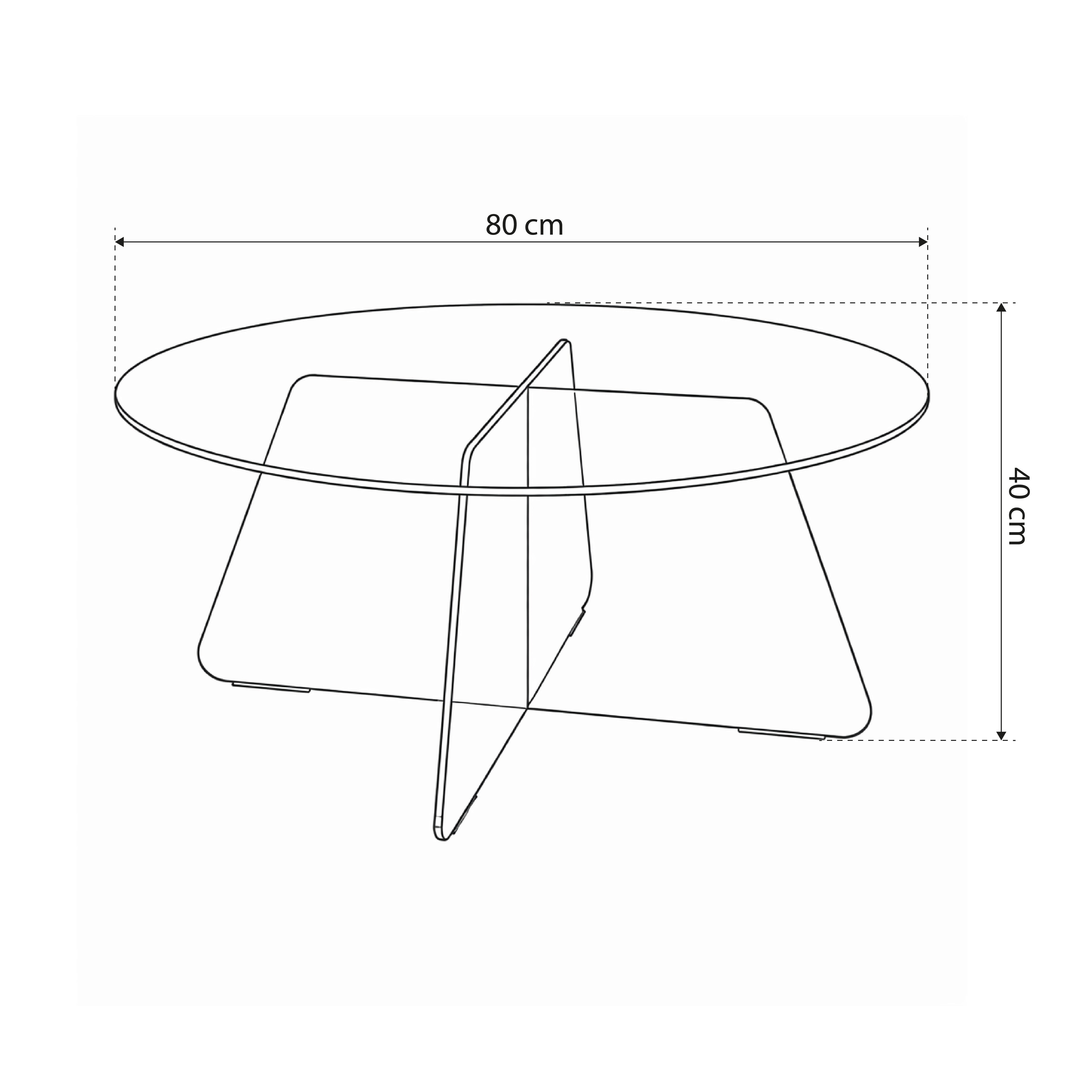 Okrągły stolik kawowy do salonu o średnicy 80 cm w stylu nowoczesnym | Aria Glass