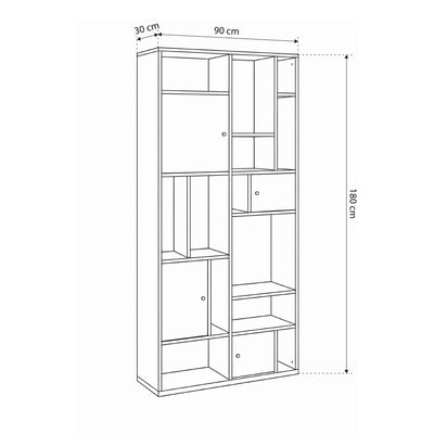 Regał do salonu 90x180 w stylu japandi | Asymo