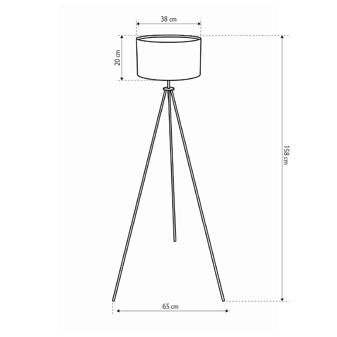 Lampa podłogowa na trójnogu z abażurem w stylu eleganckim | Aureno