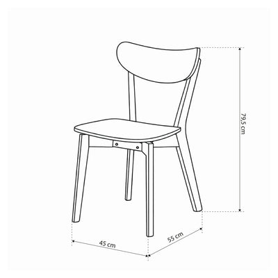 Zestaw dwóch krzeseł drewnianych w stylu skandynawskim | Krel
