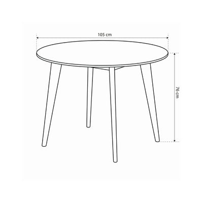 Okrągły stół do jadalni 105x76 w stylu skandynawskim | Krel