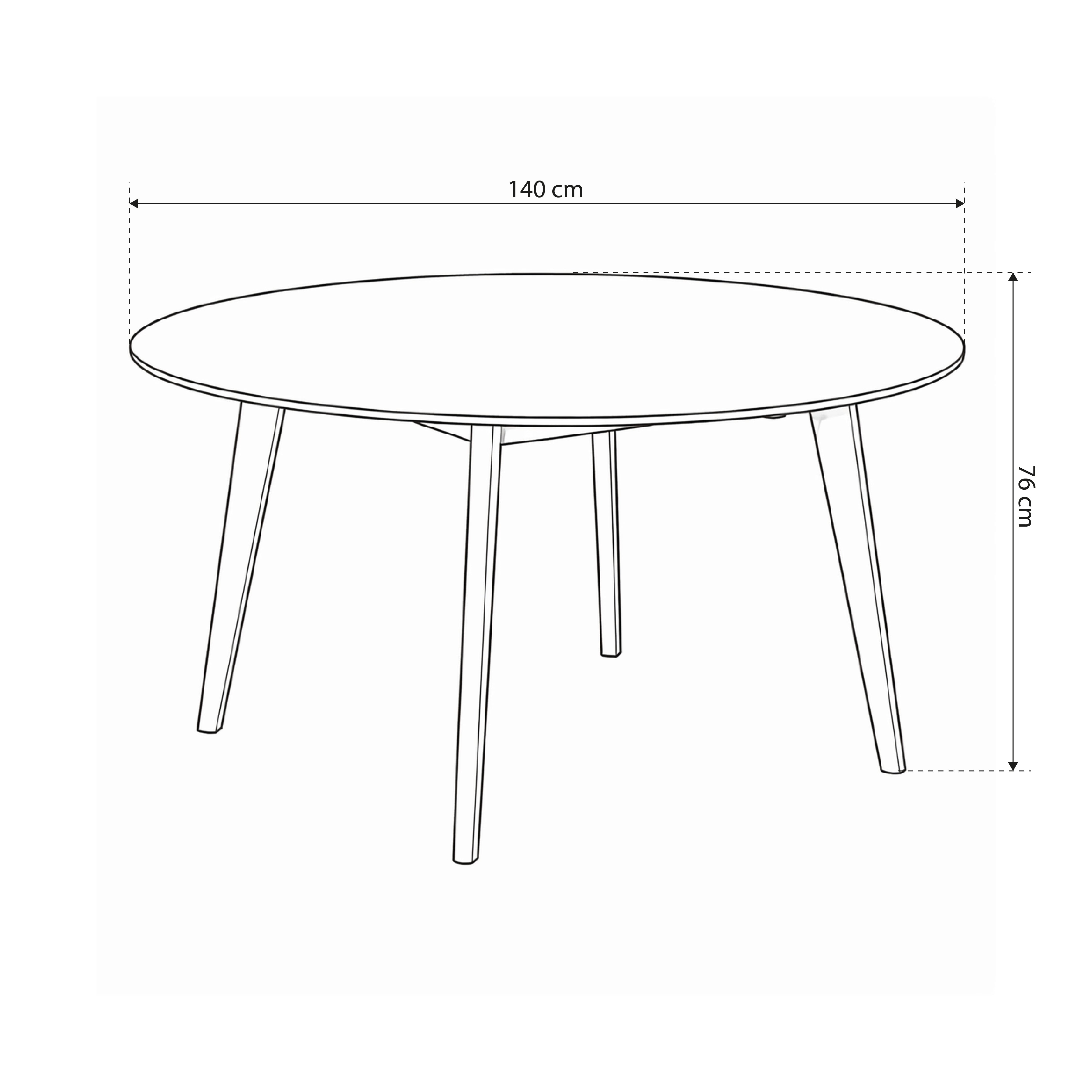 Okrągły stół do jadalni Krel 140x76 w stylu skandynawskim | Krel
