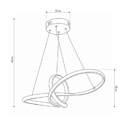 Lampa wisząca LED z geometryczną rzeźbiarską formą w stylu nowoczesnym | Loopra