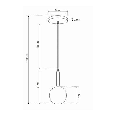Lampa wisząca z kulą w stylu loftowym | Obal