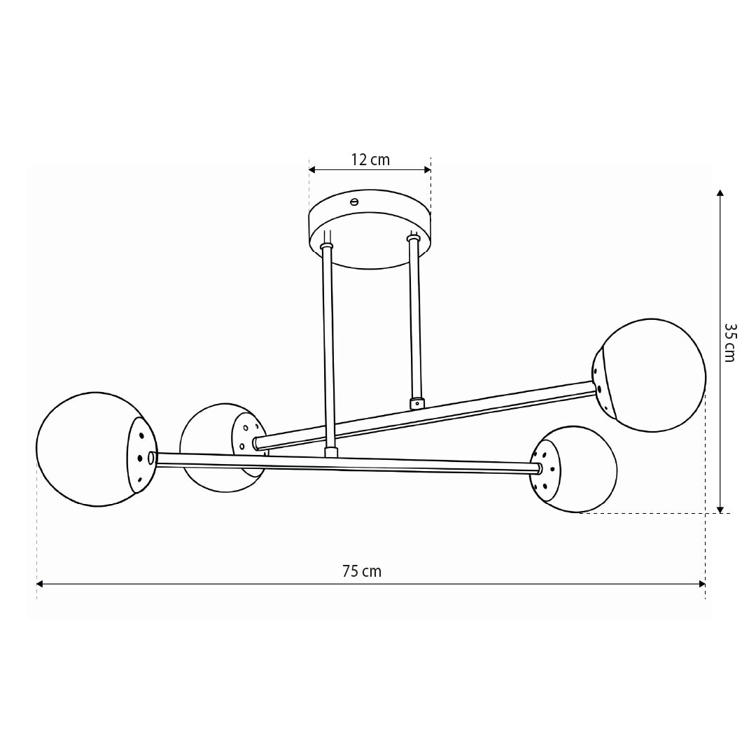 Lampa sufitowa z kulami w stylu nowoczesnym | Orbitella