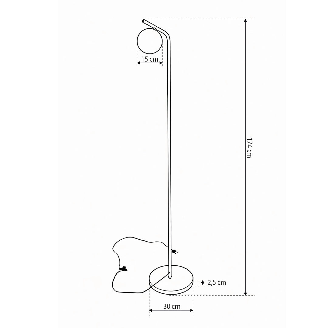 Lampa podłogowa z kulą w stylu nowoczesnym | Orbitella