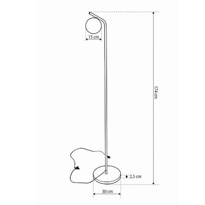 Lampa podłogowa z kulą w stylu nowoczesnym | Orbitella