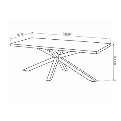 Stół do jadalni 220x76 w stylu industrialnym | Oryss Oak