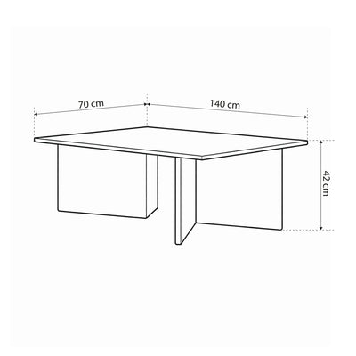 Stolik kawowy 140x42 w stylu eleganckim | Plaris