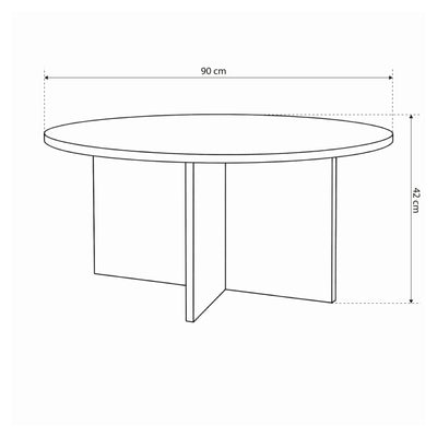 Okrągły stolik kawowy o średnicy 90 cm w stylu eleganckim | Plaris