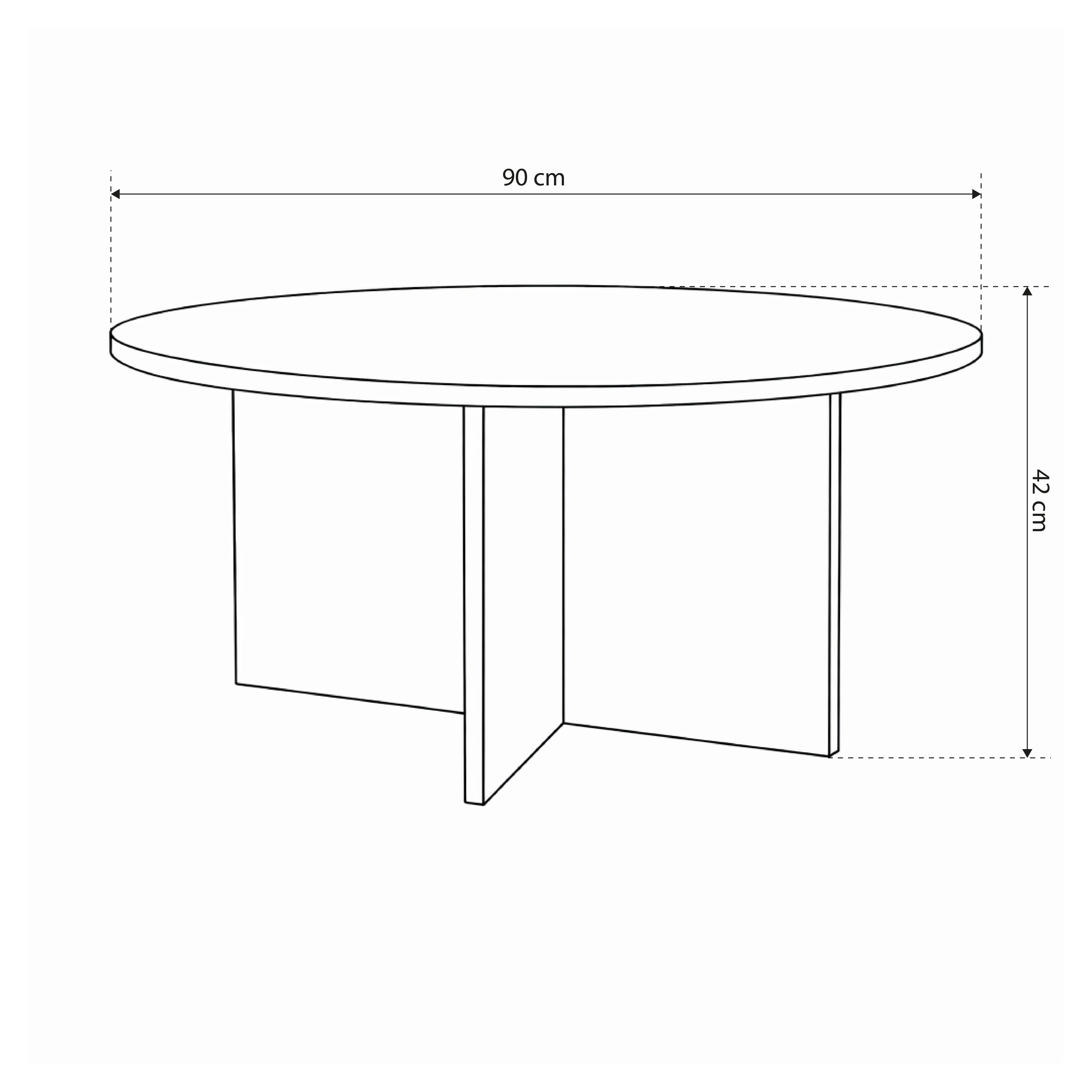 Okrągły stolik kawowy o średnicy 90 cm w stylu eleganckim | Plaris