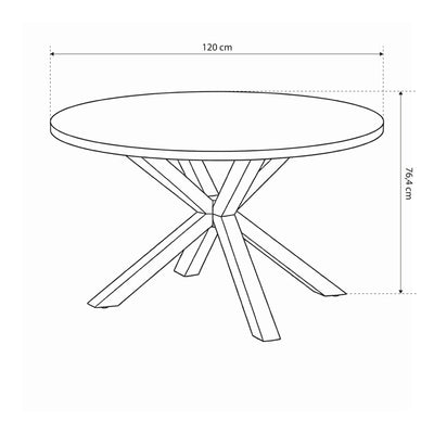 Okrągły stół 120x77 w stylu industrialny | Stela Classic
