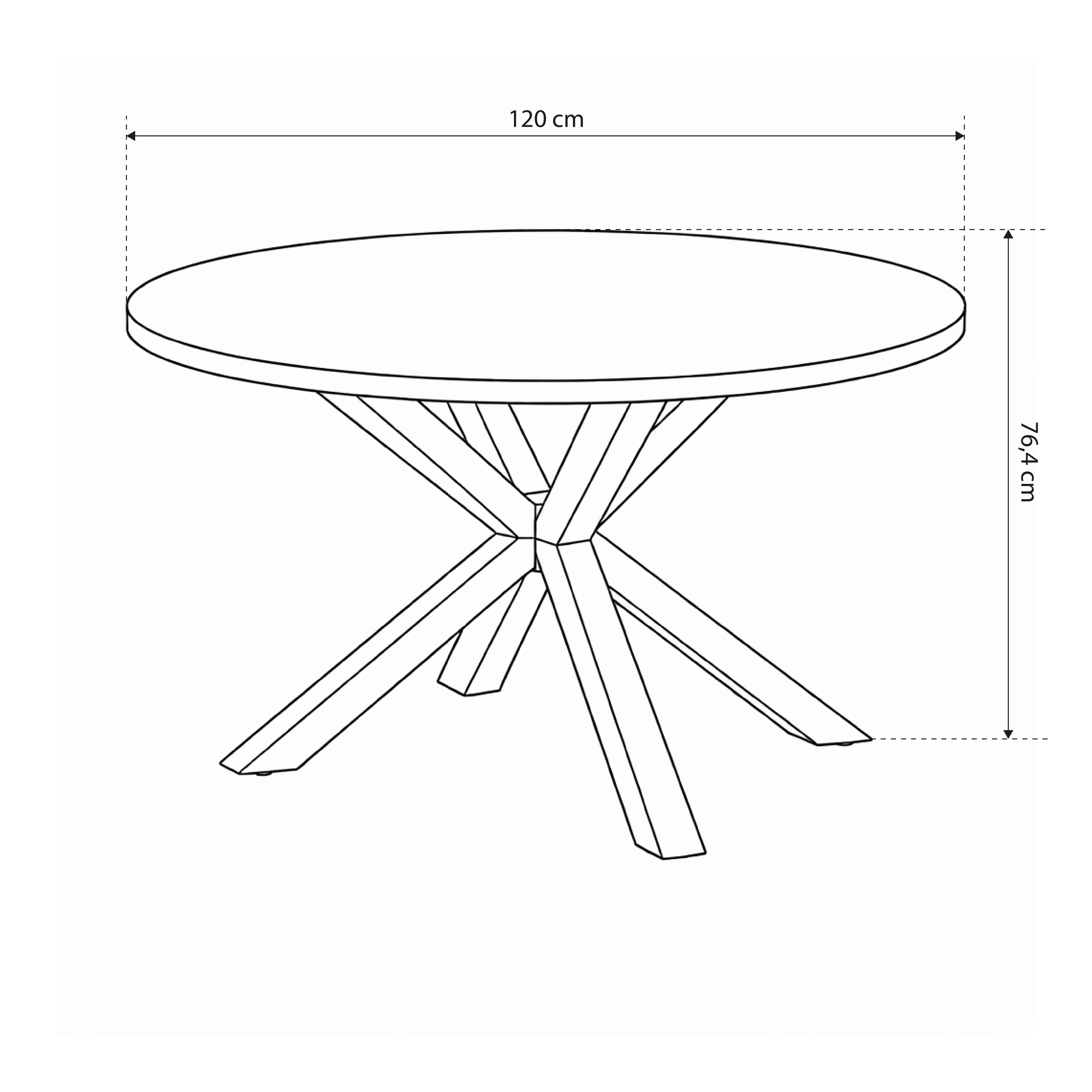 Okrągły stół 120x77 w stylu industrialny | Stela Classic