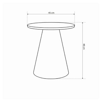 Okrągły stolik kawowy o średnicy 45 cm w stylu soft loft | Talin