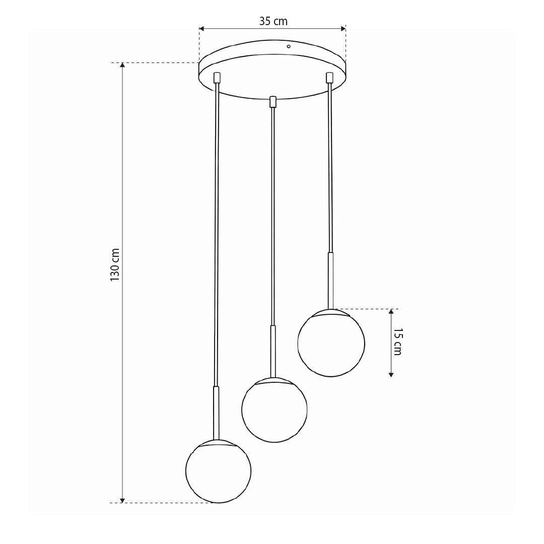 Lampa wisząca trzy kule w stylu nowoczesnym | Triella
