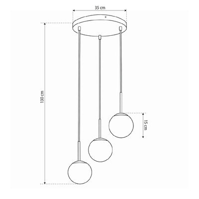 Lampa wisząca trzy kule w stylu nowoczesnym | Triella