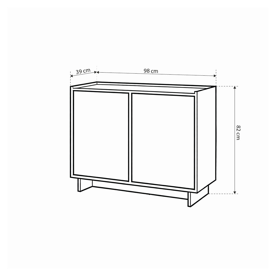 Komoda 98x82 z półkami w stylu japandi | Kiyro