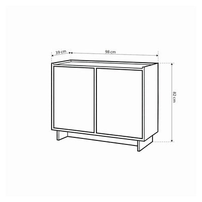Komoda 98x82 z półkami w stylu japandi | Kiyro