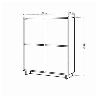 Komoda 98x124 z półkami w stylu japandi | Kiyro